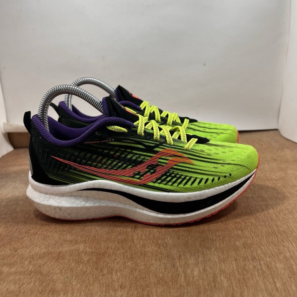 Saucony Shoes Womens Size 7 Endorphin Speed 2 Vizipro Green Mesh Running Sneaker